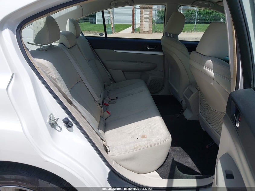 2012 Subaru LEGACY 2.5 2.5I Premium white Lot 111045269105 Vin 4S3BMBC68C3031069