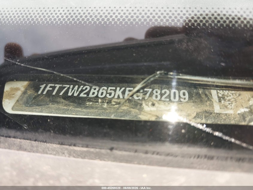 FORD F-250 2019 VIN 1FT7W2B65KEG78209
