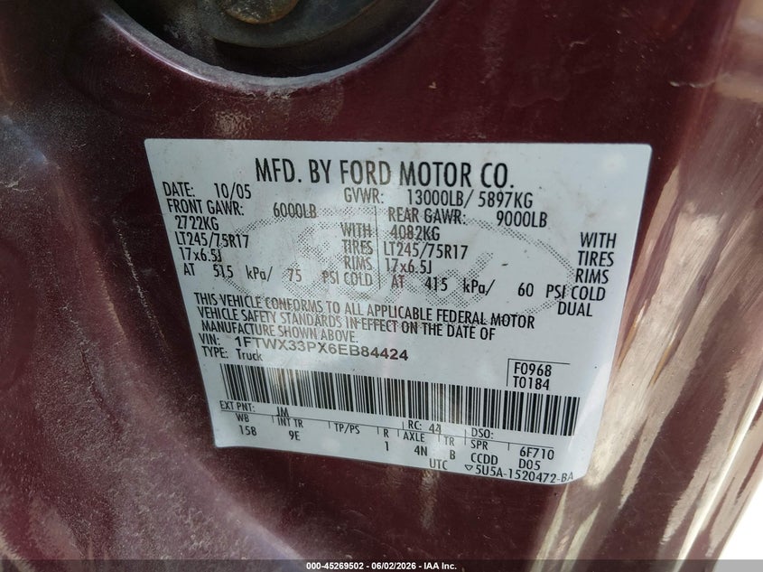 2006 FORD F-350 auction photo 8