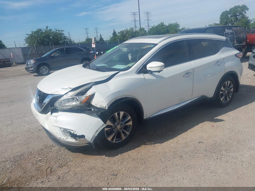 Vin: 5n1az2mhxfn209601, lot: 45767709, nissan murano sl 20152
