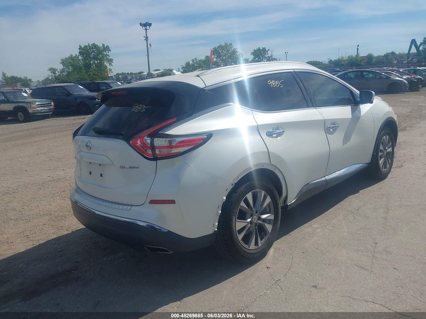 Vin: 5n1az2mhxfn209601, lot: 45767709, nissan murano sl 20154