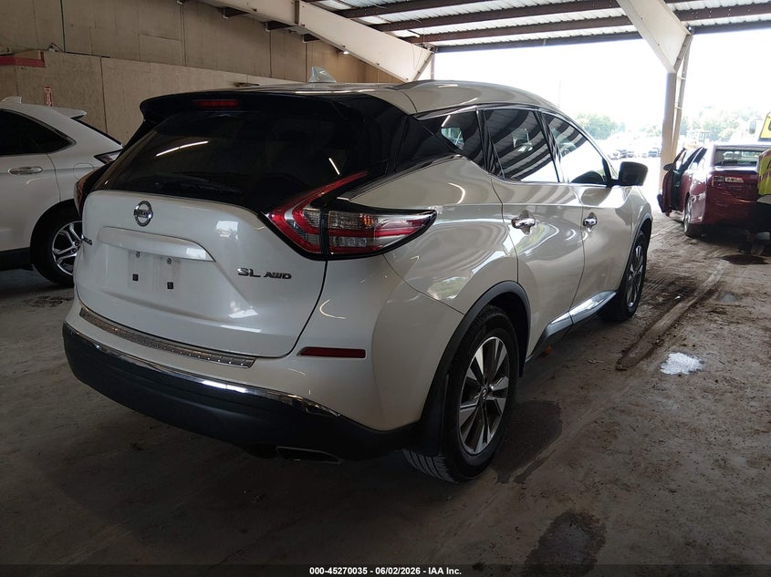 Vin: 5n1az2mh9hn164394, lot: 45767859, nissan murano sl 20174