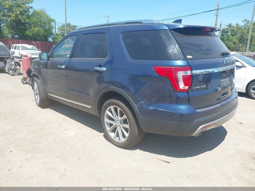 Vin: 1fm5k8f8xgga46640, lot: 45768190, ford explorer limited 20163