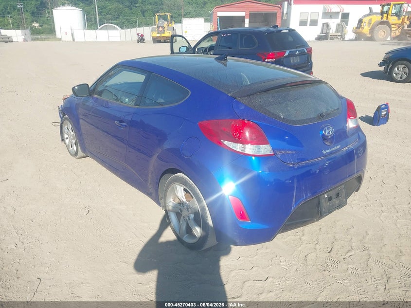 Vin: kmhtc6ad2eu217196, lot: 45768227, hyundai veloster base w/black 20143