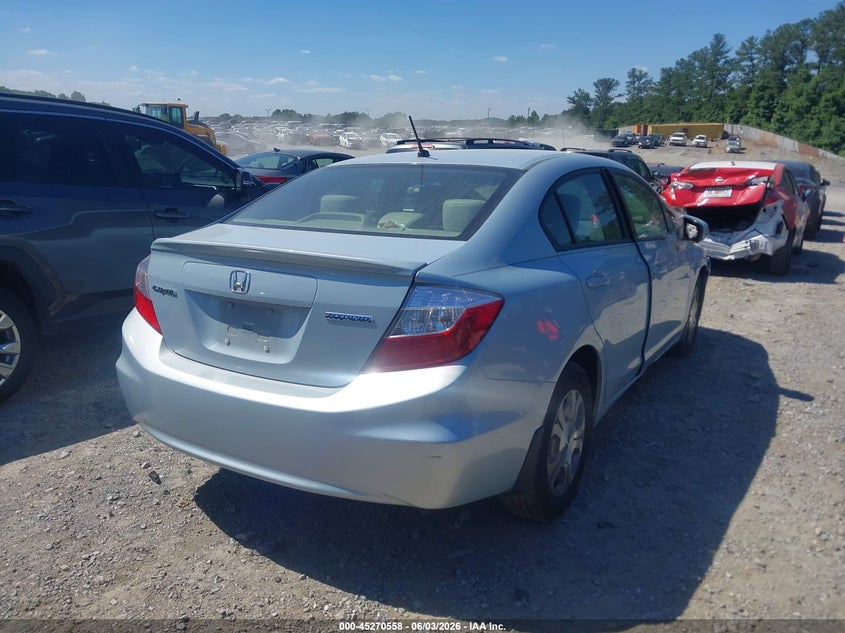 2012 Honda Civic 1.5 Hybrid silver Lot 111045270558 Vin JHMFB4F29CS000400