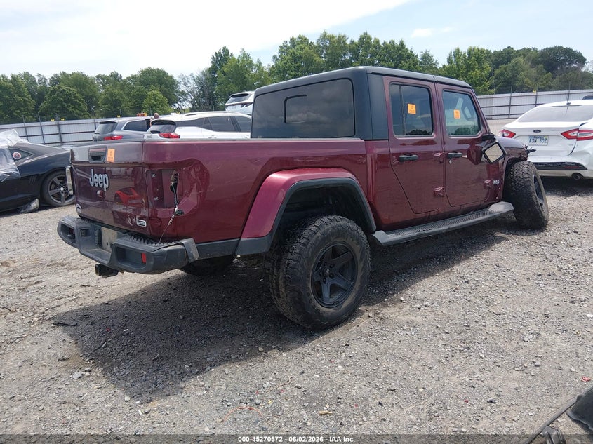 Vin: 1c6hjtfg6ml539109, lot: 45768396, jeep gladiator overland 4x4 20214