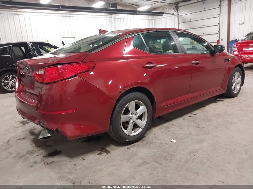 Vin: 5xxgm4a76eg295844, lot: 45768471, kia optima lx 20144
