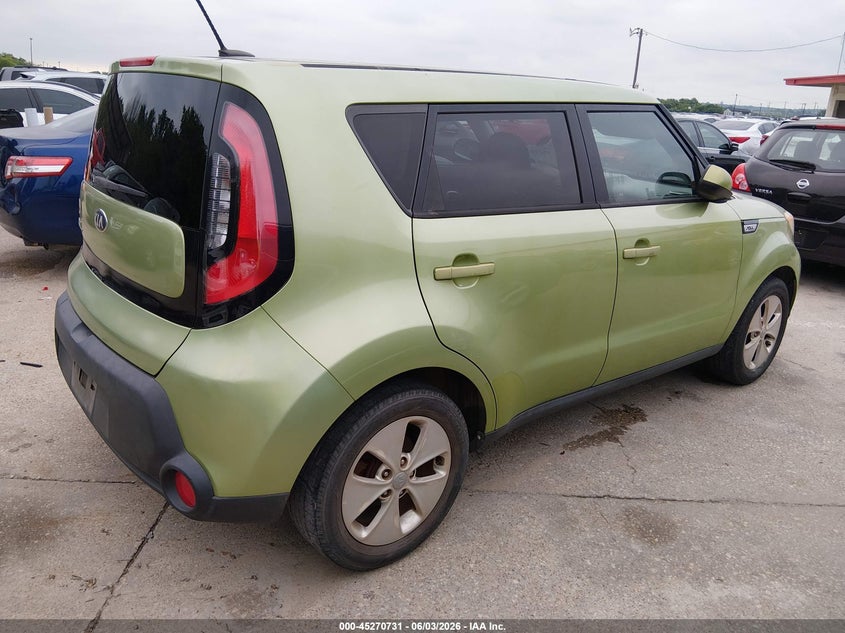 Vin: kndjn2a24f7805940, lot: 45768555, kia soul 20154
