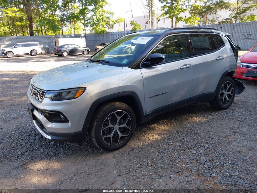 Vin: 3c4njdcn9rt125693, lot: 45768655, jeep compass limited 4x4 20242