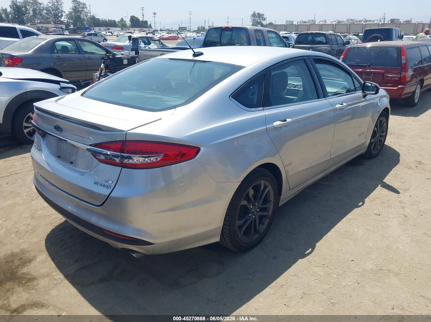 Vin: 3fa6p0lu7jr281175, lot: 45768690, ford fusion hybrid se 20184