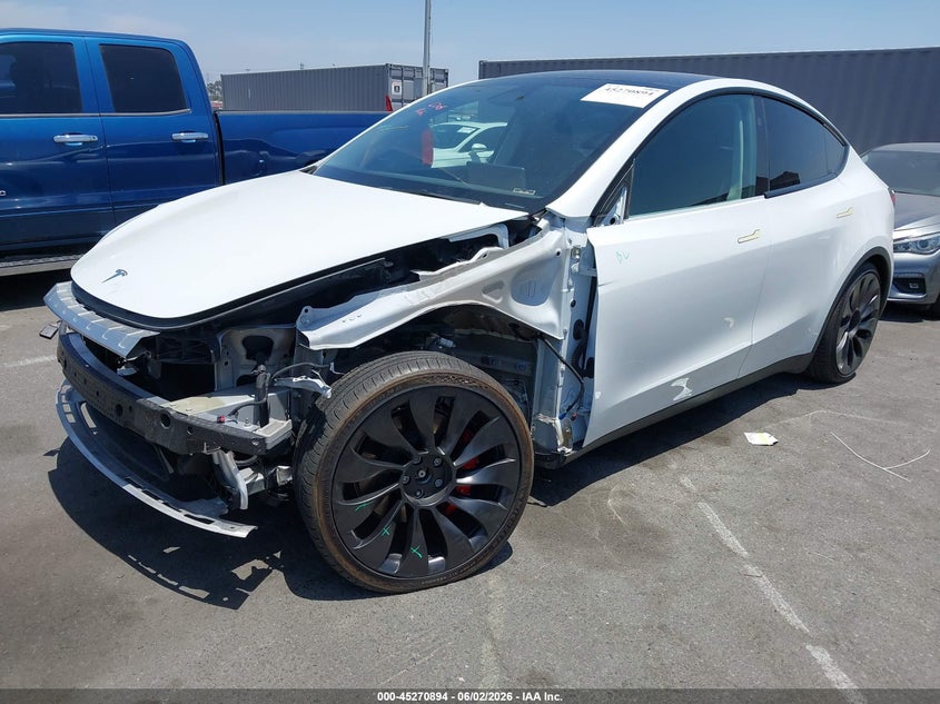 Vin: 7saygdefxpf889701, lot: 45768718, tesla model y performance dual motor all-wheel drive 20232