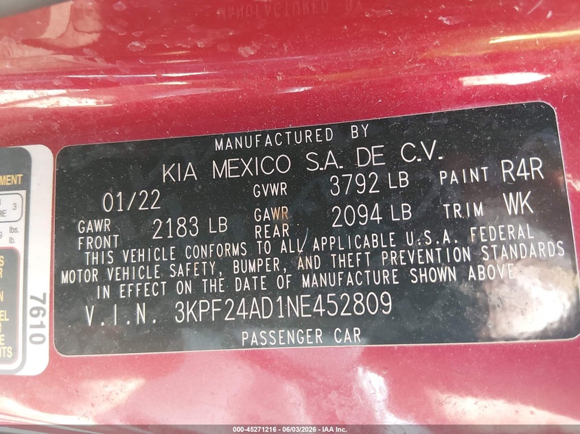 2022 KIA FORTE LXS · Фото 9