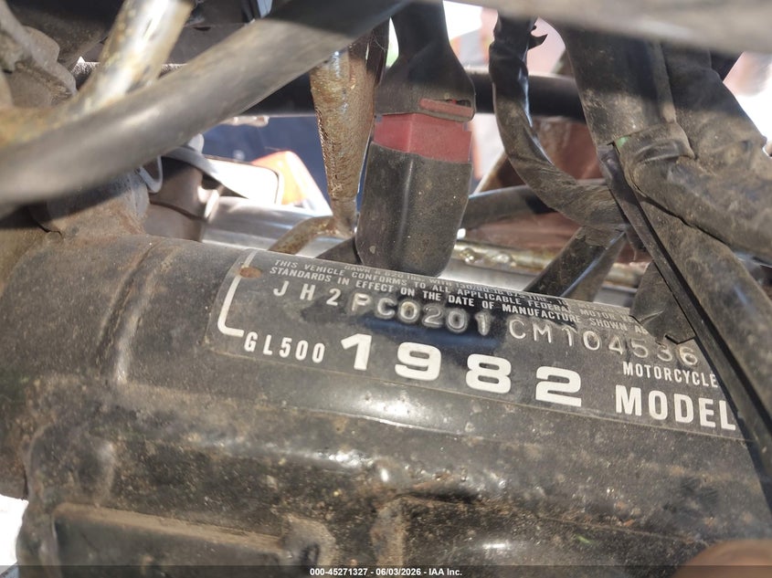 1982 Honda Gl500 VIN: JH2PC0201CM104536 Lot: 45271327