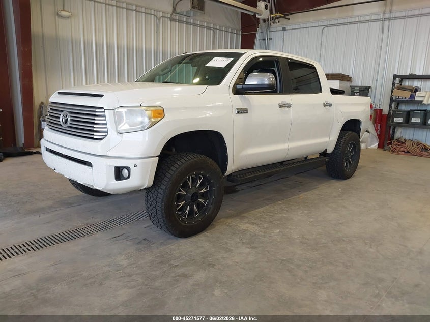 Vin: 5tfaw5f14gx555504, lot: 45769401, toyota tundra platinum 5.7l v8 20162