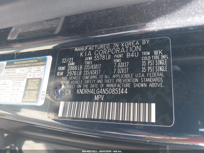 2022 Kia Sorento Hybrid Ex VIN: KNDRH4LG4N5085144 Lot: 45271811