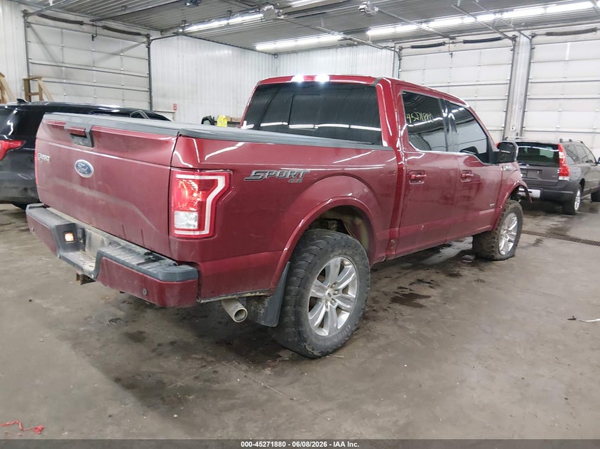 Vin: 1ftew1eg1fkf13514, lot: 45769704, ford f-150 xlt 20154