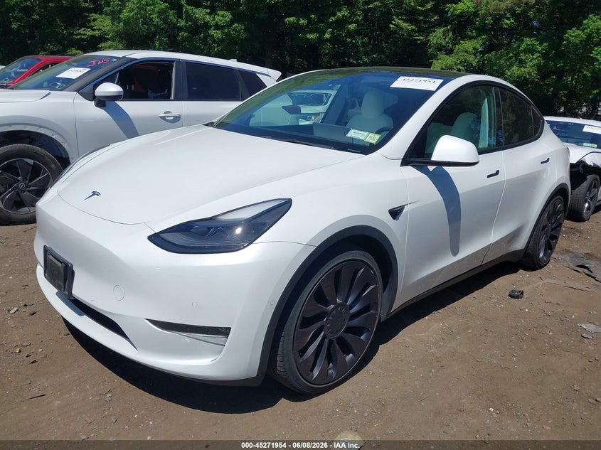 Vin: 5yjygdef4mf303972, lot: 45769778, tesla model y performance dual motor all-wheel drive 20212