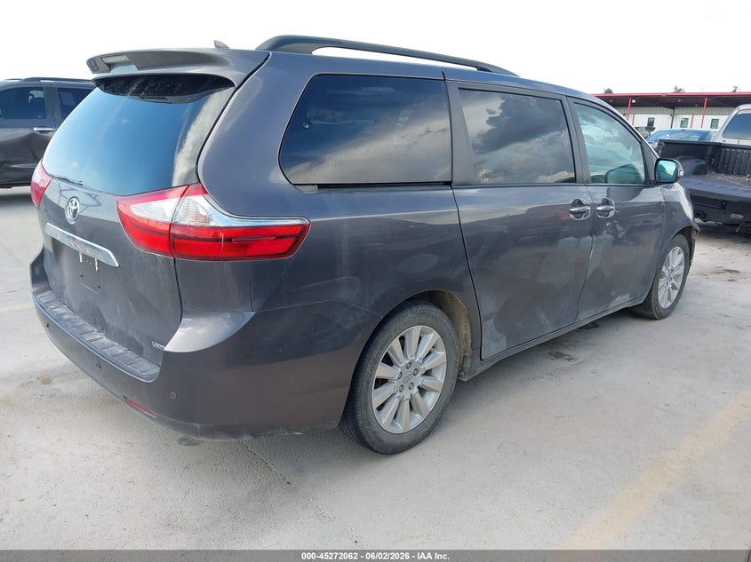 Vin: 5tdyk3dc9fs586755, lot: 45769886, toyota sienna limited 7 passenger 20154