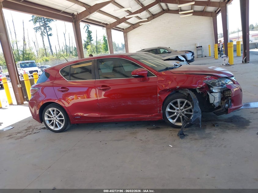 JTHKD5BH7C2106157 2012 Lexus Ct 1.8 Ct 200H Premium red