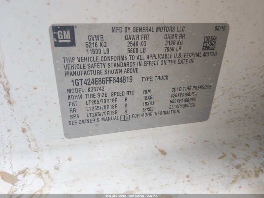 2015 GMC SIERRA 3500HD auction photo 8