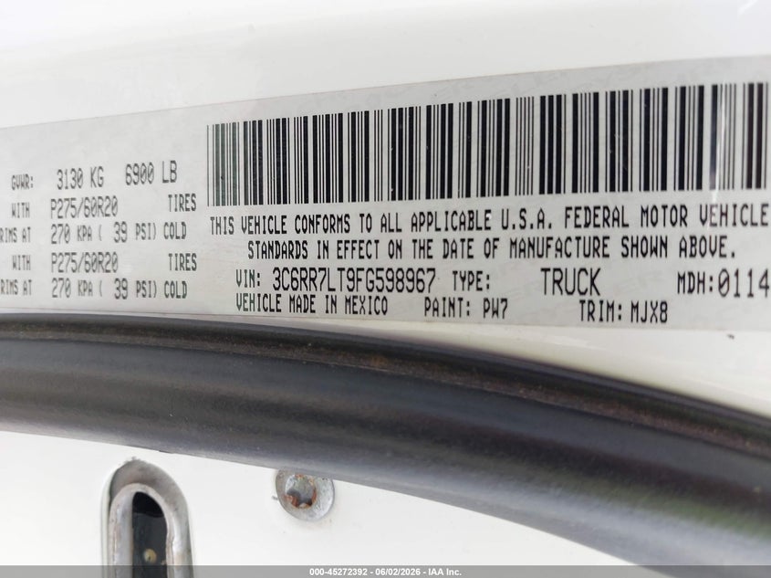 2015 RAM 1500 TRUCK 5.7L V-8 VVT, 395HP