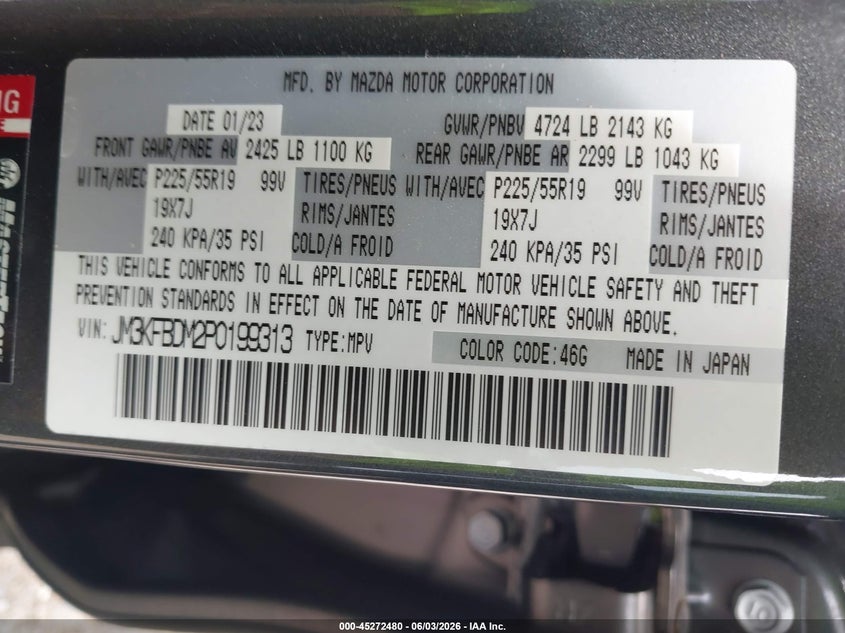 2023 Mazda Cx-5 2.5 S Premium VIN: JM3KFBDM2P0199313 Lot: 45272480