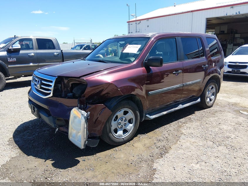 Vin: 5fnyf4h26eb047055, lot: 45770374, honda pilot lx 20142