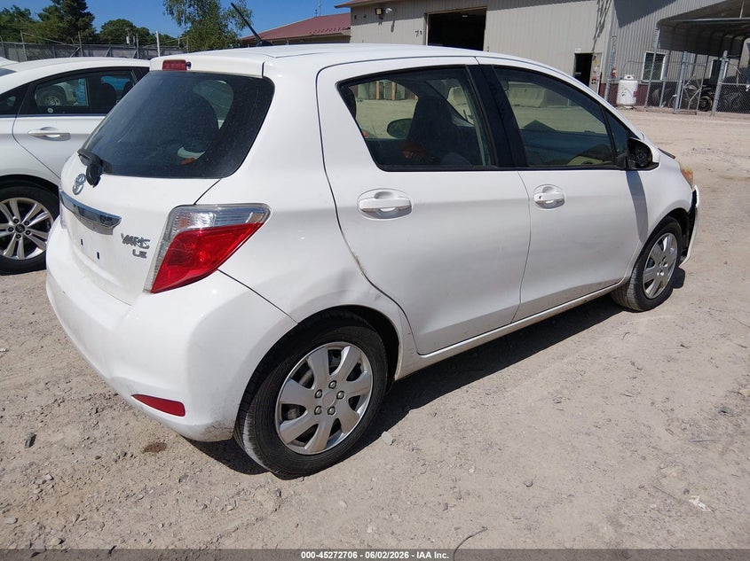 Vin: jtdktud36dd547316, lot: 45770530, toyota yaris le 20134