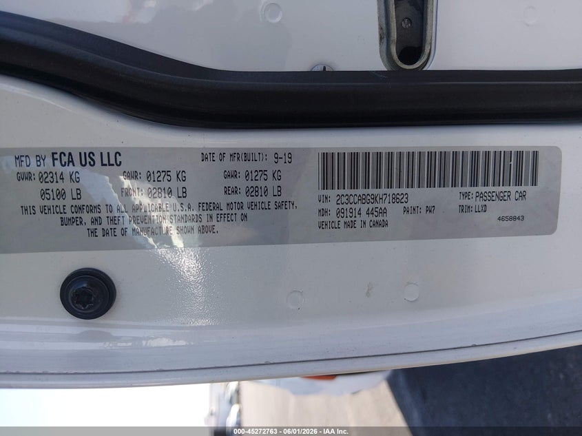 2019 Chrysler 300 300S VIN: 2C3CCABG9KH718623 Lot: 45272763