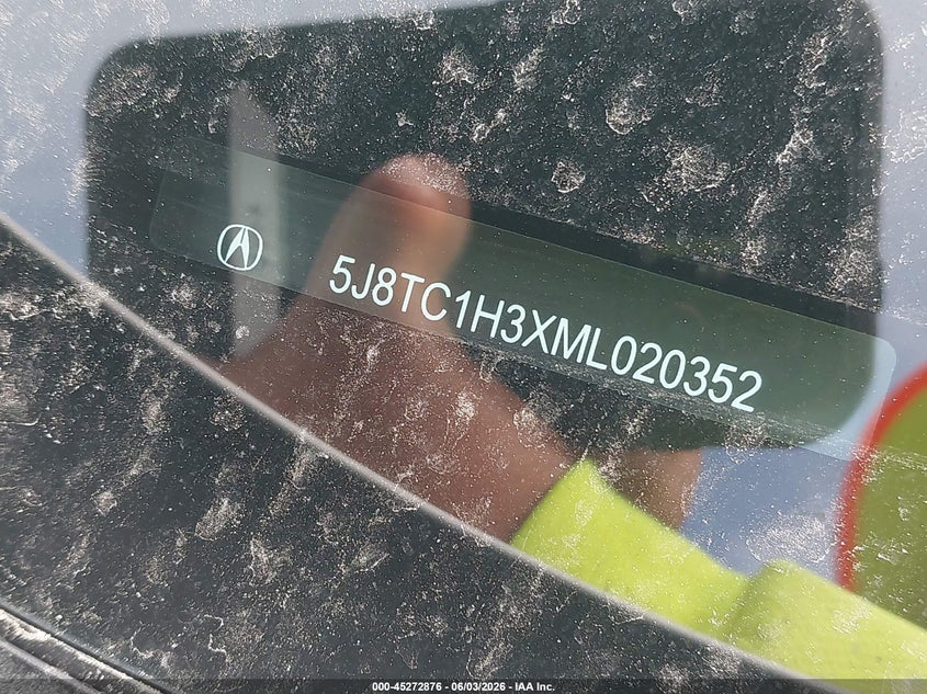 2021 Acura Rdx Standard VIN: 5J8TC1H3XML020352 Lot: 45272876
