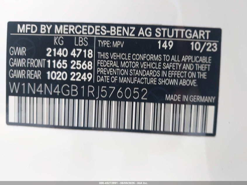 2024 MERCEDES-BENZ GLA 250 2.0L I-4 DI, DOHC, V(VIN: W1N4N4GB1RJ576052