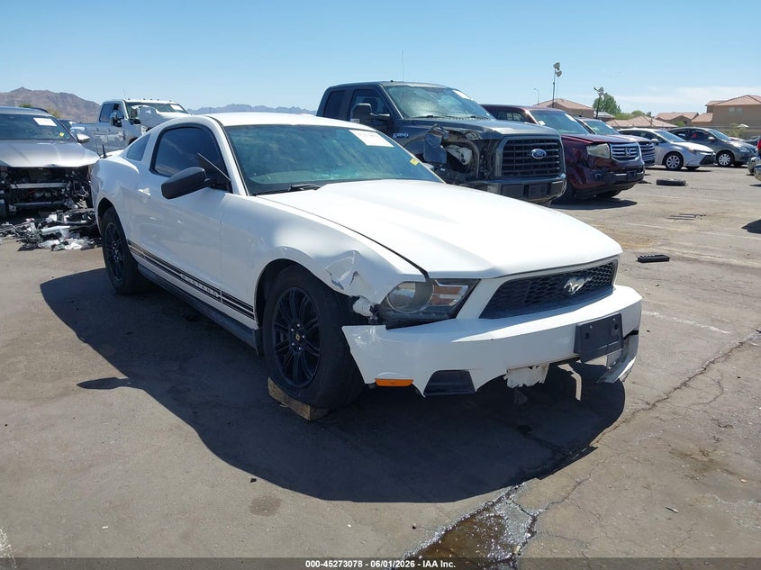 2012 Ford Mustang 3.7 V6 white Lot 111045273078 Vin 1ZVBP8AMXC5283774
