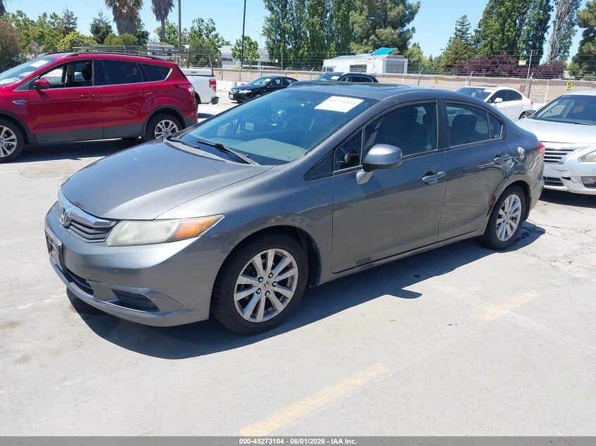 2012 Honda Civic 1.8 Ex grey Lot 111045273104 Vin 2HGFB2F82CH540884