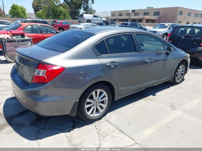 2012 Honda Civic 1.8 Ex grey Lot 111045273104 Vin 2HGFB2F82CH540884