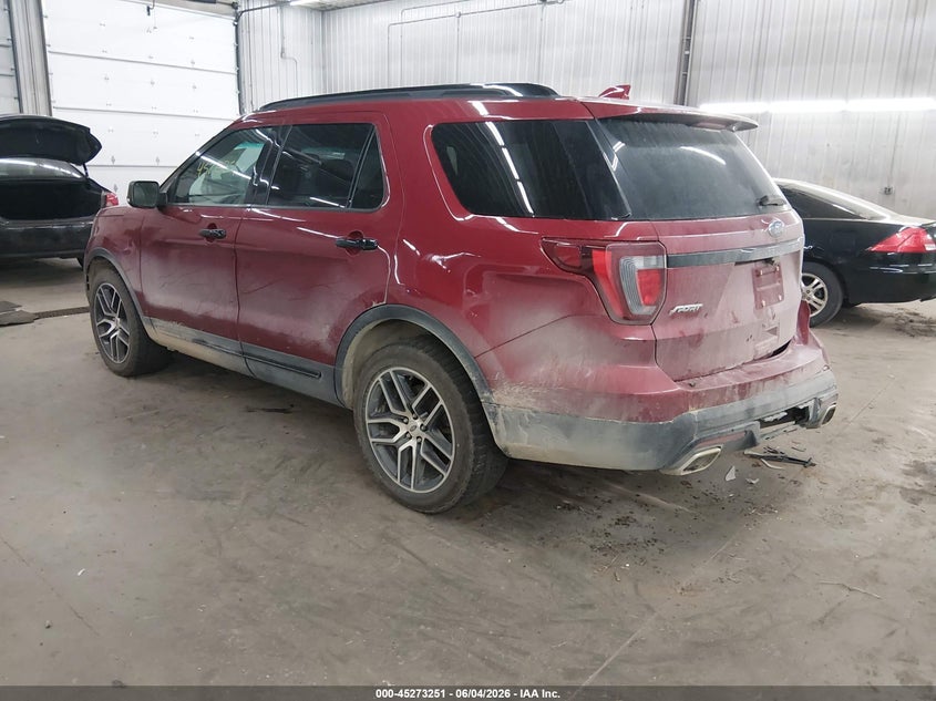 Vin: 1fm5k8gt3hgb03393, lot: 45771075, ford explorer sport 20173