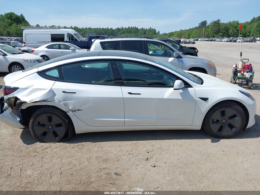 2021 Tesla Model 3 Long Range white Lot 111045273817 Vin 5YJ3E1EB1MF044076