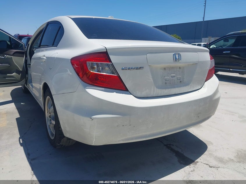 2012 Honda Civic 1.8 Ex White Lot 111045274075 Vin 2HGFB2F88CH583027