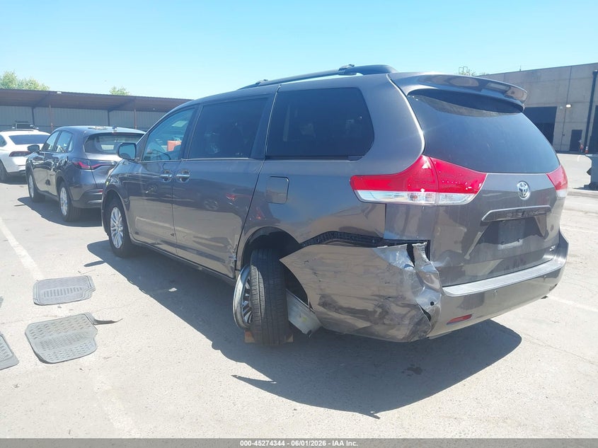 Vin: 5tdyk3dc3es480493, lot: 45772168, toyota sienna xle/limited 20143
