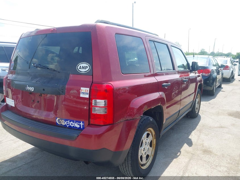 Vin: 1c4njpba2dd122147, lot: 45772379, jeep patriot sport 20134