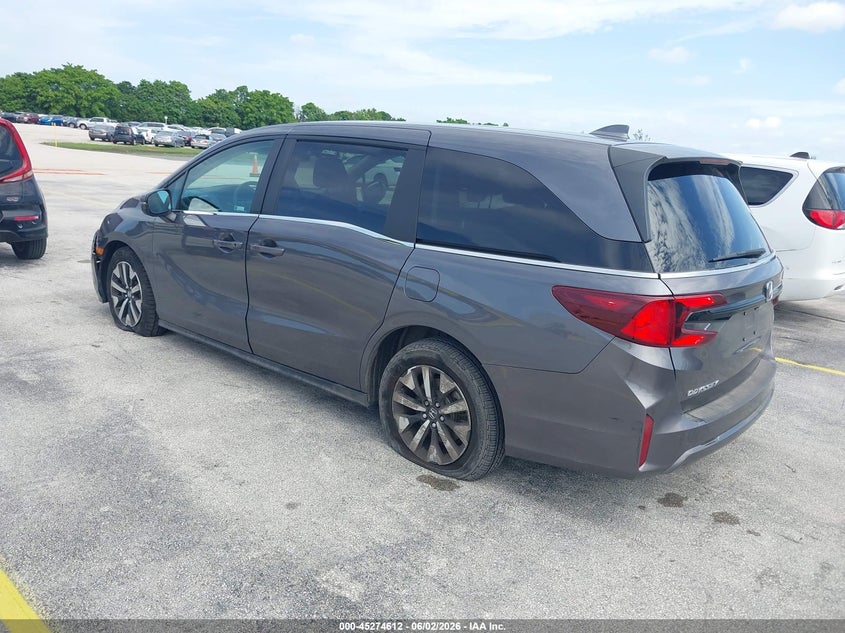 Vin: 5fnrl6h62sb062059, lot: 45772436, honda odyssey ex-l 20253
