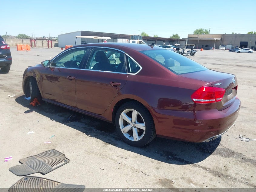 Vin: 1vwbp7a36cc081527, lot: 45772443, volkswagen passat 2.5l se 20123