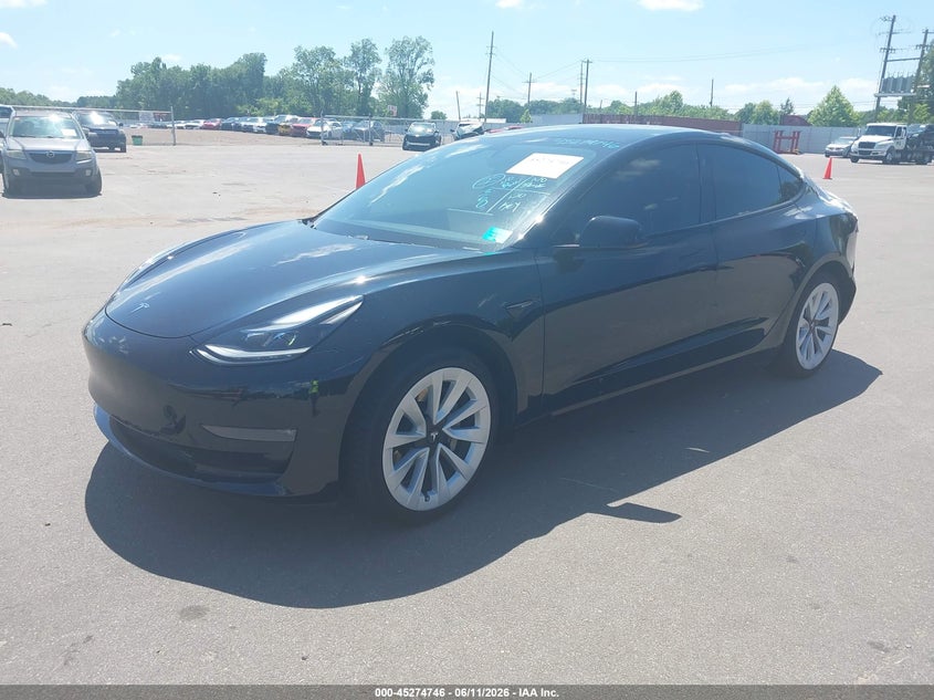 Vin: 5yj3e1eb6mf974989, lot: 45772569, tesla model 3 long range 20212