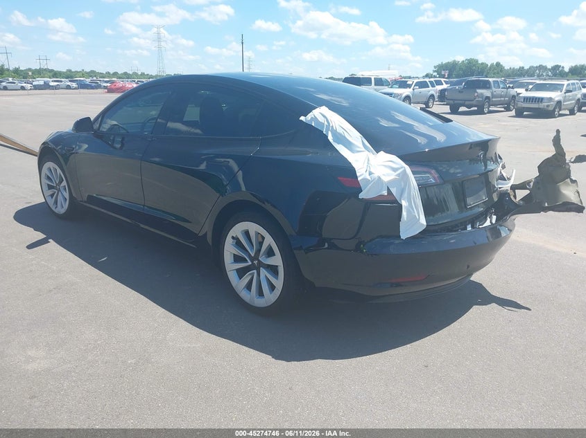 Vin: 5yj3e1eb6mf974989, lot: 45772569, tesla model 3 long range 20213