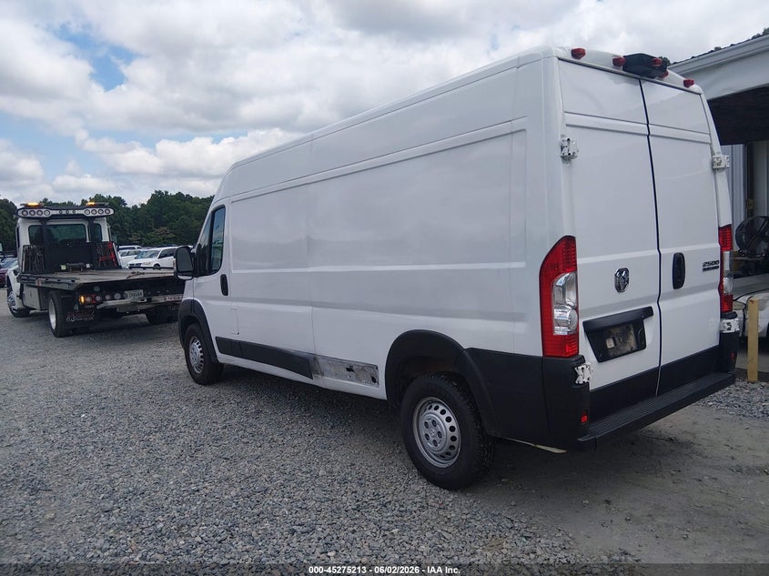 Vin: 3c6lrvdg9se506595, lot: 45773037, ram promaster 2500 tradesman high roof 159 wb w/pass seat 20253
