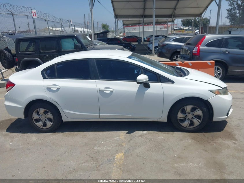 2014 Honda Civic 1.8 Lx white Lot 111045275350 Vin 19XFB2F56EE228540