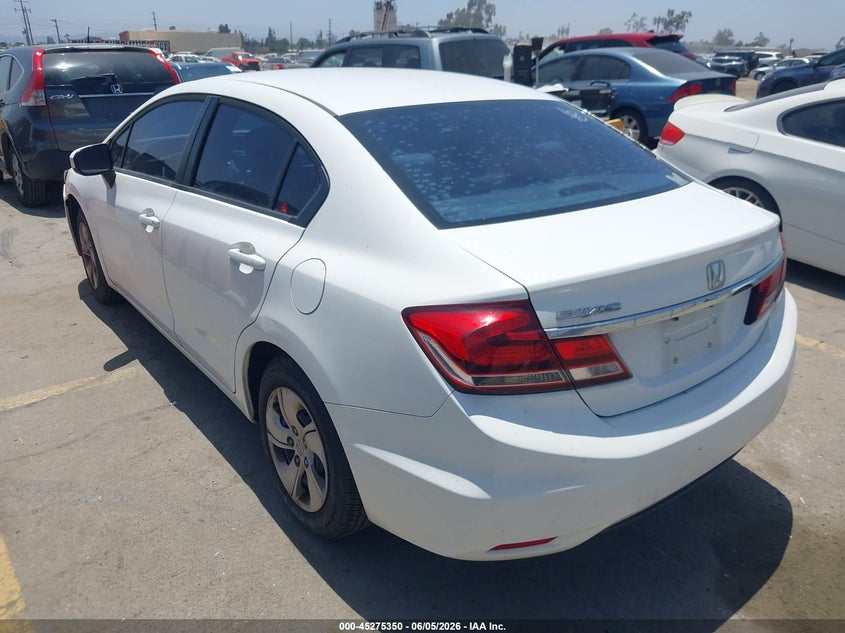 Vin: 19xfb2f56ee228540, lot: 45773174, honda civic lx 20143