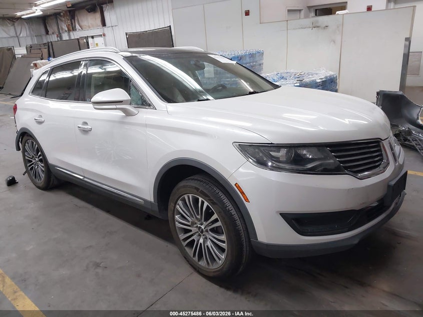 Vin: 2lmtj6lr8gbl52274, lot: 45773310, lincoln mkx reserve 20161