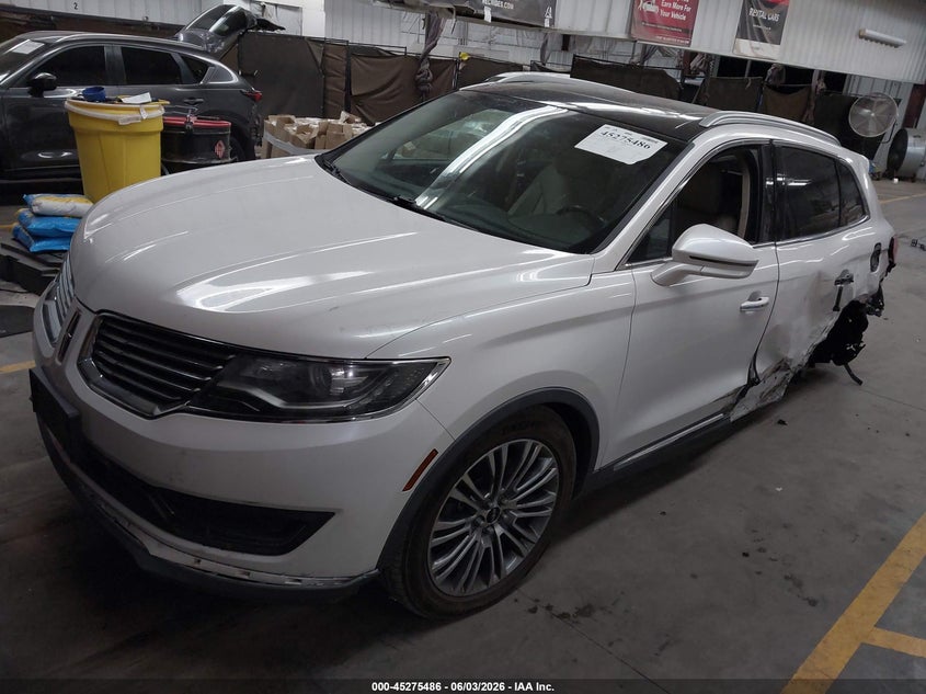 Vin: 2lmtj6lr8gbl52274, lot: 45773310, lincoln mkx reserve 20162