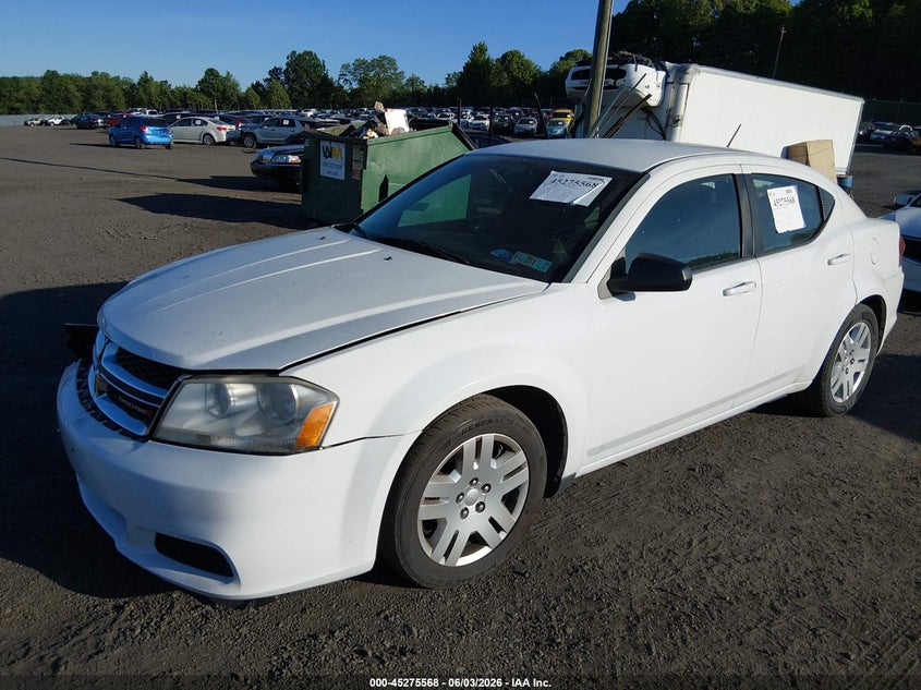 Vin: 1c3cdzag9dn748664, lot: 45773392, dodge avenger se v6 20132
