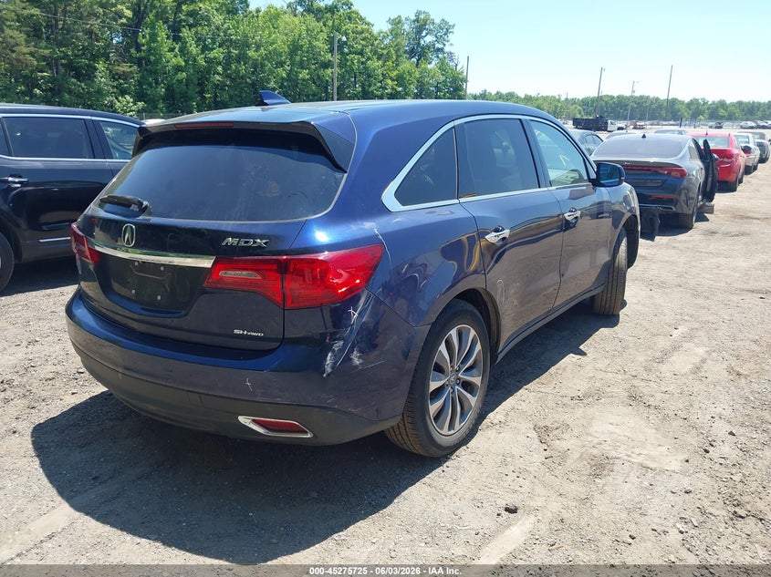 Vin: 5fryd4h46fb026018, lot: 45773549, acura mdx technology package 20154